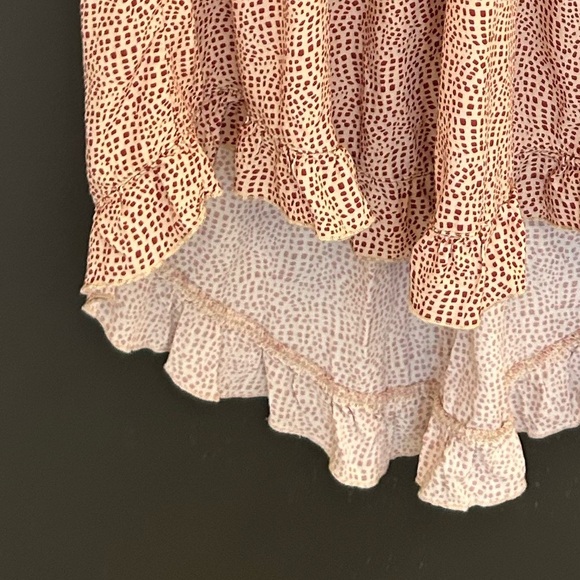 Jackson Rowe M GUC Red and White Patterned dress ruffled bottom - Picture 12 of 13